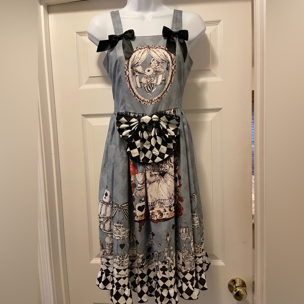 Lolita Blue and Black Midi Dress